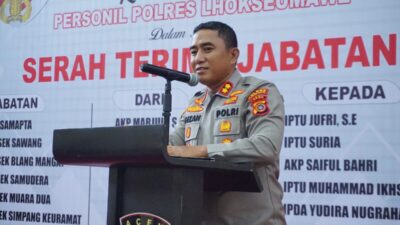 Polres Lhokseumawe Gelar Sertijab, Satu Kasat dan Lima Kapolsek Resmi Berganti