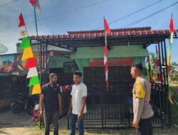 Polsek Sawang Ajak Warga Pasang Bendera Merah Putih Sambut HUT RI ke-80