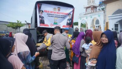 Polres Lhokseumawe Gelar Gerakan Pangan Murah di Empat Titik, 4 Ton Beras Ludes Terjual