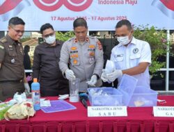 Wakapolres Lhokseumawe Hadiri Pemusnahan Barang Bukti Narkotika di Kejaksaan Negeri Lhokseumawe