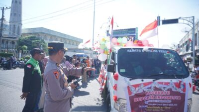 Polres Lhokseumawe Kerahkan Personel Amankan dan Kawal Pawai Karnaval HUT RI ke-80