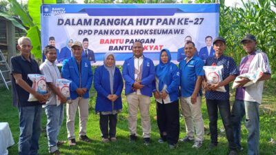 Sambut HUT ke 27, DPD PAN Lhokseumawe Bagi Pangan untuk Rakyat