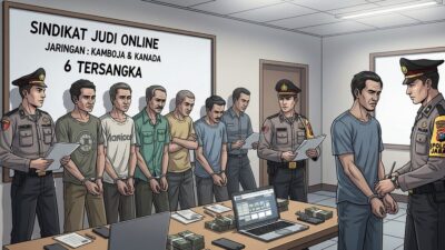 Polda Jabar Tangkap 6 Tersangka Sindikat Judi Online Jaringan Kamboja dan Kanada