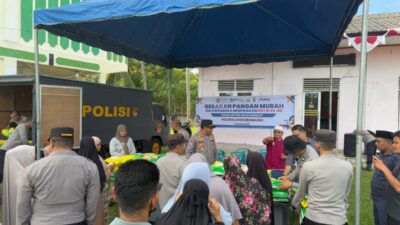 Polres Lhokseumawe Gelar Gerakan Pangan Murah di Dewantara, Warga Antusias Serbu Beras Murah