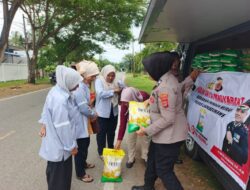 Polres Lhokseumawe Gelar Gerakan Pangan Murah, 1 Ton Beras Disalurkan ke Warga Muara Satu