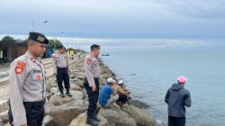 Polisi Patroli Wisata di Pantai Jagu Lhokseumawe, Antisipasi Gangguan Kamtibmas