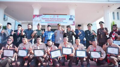 Wakapolres Lhokseumawe Hadiri Upacara Peringatan Hari Sumpah Pemuda ke-97 di Halaman Kantor Wali Kota