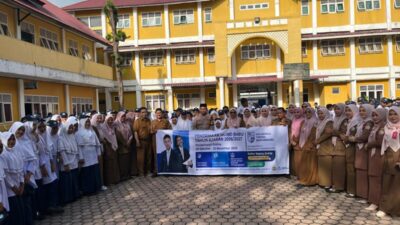 Polsek Banda Sakti Sosialisasikan Penerimaan Murid Baru SMA Kemala Taruna Bhayangkara di SMP Negeri 2 Lhokseumawe