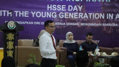 Kasat Narkoba Polres Lhokseumawe Ajak Mahasiswa Unimal Perangi Narkoba pada Talkshow HSSE Day