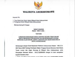 Walikota Lhokseumawe Instruksikan Pedagang Tidak Naikkan Harga dan Tidak Tahan Stok Saat Banjir