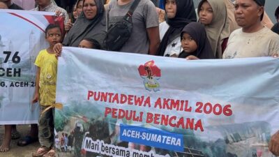 Bantuan Akabri 76 dan Akmil 2006 Peduli Banjir, Warga Aceh Utara: Sangat Membantu Kami