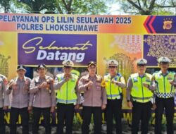 Kabag Ops Polres Lhokseumawe Tinjau Kesiapan Pos Pelayanan Operasi Lilin Seulawah di Krueng Geukueh