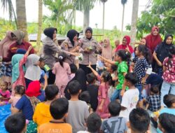 Pulihkan Trauma Pascabanjir, Tim SDM Polres Lhokseumawe Gelar Trauma Healing untuk Anak-anak di Riseh Teungoh