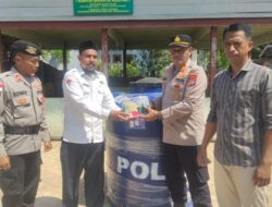 Polres Lhokseumawe Salurkan Bantuan Tandon Air ke Balai Pengajian di Muara Satu