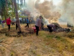 Sambut Ramadhan, Polsek Muara Dua Bersama TNI dan Warga Gotong Royong di Masjid Raudatul Jannah