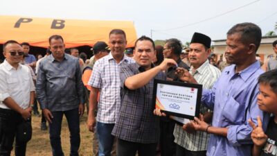 Pemko Lhokseumawe Serahkan 67 Huntara Bantuan BNPB untuk Korban Banjir