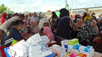 163 Warga Huntara Blang Naleung Mameh Jalani Pengobatan Gratis dalam Baktikes Pengabdian Mahasiswa STIK-PTIK