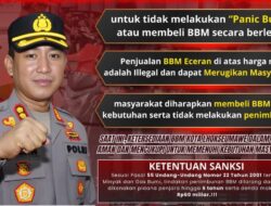 Polres Lhokseumawe Imbau Warga Tidak Panic Buying BBM, Stok Dipastikan Aman