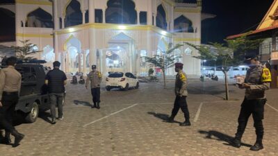 Jaga Kondusivitas Ramadan, Polres Lhokseumawe Gelar Patroli Terpadu di Sejumlah Masjid