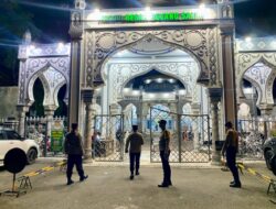 Polres Lhokseumawe Gelar Patroli Terpadu Amankan Shalat Tarawih di Sejumlah Masjid