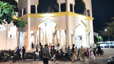 Polsek Banda Sakti Amankan Shalat Tarawih di Masjid Syuhada Mon Geudong
