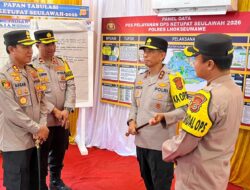 Kapolres Lhokseumawe Dampingi Kapolda Aceh Tinjau Pos Pelayanan Lebaran, Pastikan Personel Siap Layani Pemudik