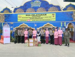 Yayasan Kemala Bhayangkari Peduli, Berikan Bingkisan kepada Petugas Pos Pelayanan Idul Fitri Polres Lhokseumawe