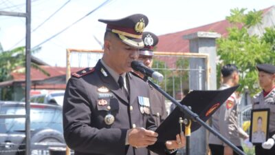 Wakapolres Lhokseumawe Pimpin Upacara Pemakaman Kedinasan Aipda Muhammad Danil