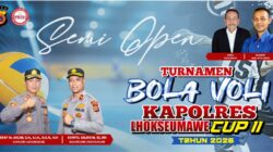 Kapolres Lhokseumawe Cup II Resmi Bergulir Malam Ini, Yanco VC Tantang Meurah Mulia di Laga Pembuka