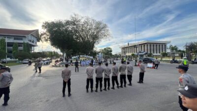 Polres Lhokseumawe Amankan Aksi Unras Damai di Taman Riyadhah, Situasi Berlangsung Kondusif