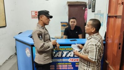 Patroli Malam di Terminal, Polsek Banda Sakti Antisipasi Guantibmas dan Beri Rasa Aman Penumpang