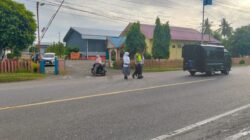Strong Point Pagi, Polsek Blang Mangat Atur Lalu Lintas di Depan Sekolah