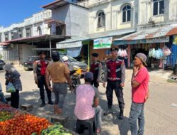 Patroli Dialogis di Pasar Tradisional, Sat Samapta Polres Lhokseumawe Cegah Guantibmas