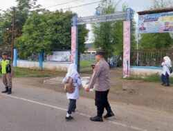 Polsek Blang Mangat Laksanakan Strong Point Pagi, Arus Lalu Lintas Jalur Medan–Banda Aceh Lancar