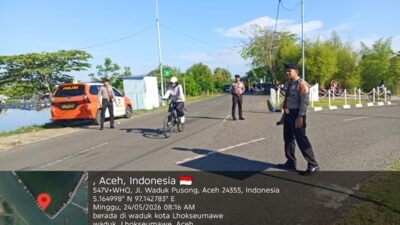 Sat Pamobvit Polres Lhokseumawe Amankan Objek Wisata dan Car Free Day