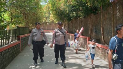 Polisi Siaga di Water Boom Mangat Ceria, Pastikan Libur Idul Adha Berjalan Aman dan Nyaman
