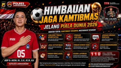 Polres Lhokseumawe Ajak Masyarakat Jaga Kamtibmas dan Junjung Sportivitas Jelang Piala Dunia 2026