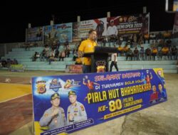 Kapolres Lhokseumawe Buka Turnamen Bola Voli HUT Bhayangkara ke-80, Arister VC PLN Menang 3-1 di Laga Perdana
