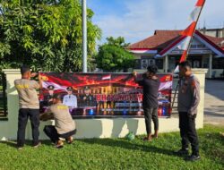 Jelang Hari Bhayangkara ke-80, Nuansa merah putih mulai menghiasi sejumlah Mako Polsek jajaran Polres Lhokseumawe