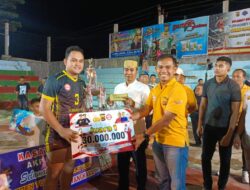 LR SPORT VC Banda Sakti Juara Turnamen Bola Voli Piala Kapolres Lhokseumawe HUT Bhayangkara ke-80