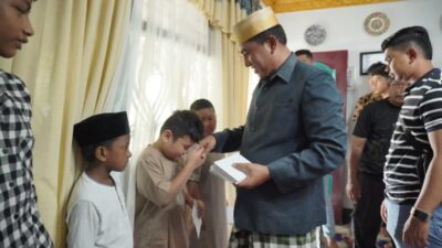 Kapolres Lhokseumawe Tebar Kepedulian, Santuni 62 Anak Yatim di Hagu Selatan