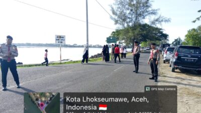 Sat Pamobvit Polres Lhokseumawe Perketat Pengamanan Objek Wisata dan Car Free Day, Pastikan Aktivitas Masyarakat Berjalan Aman