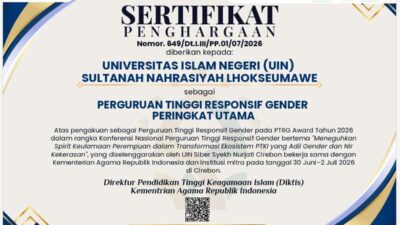 Naik Kelas! UIN Sultanah Nahrasiyah Lhokseumawe Raih Anugerah Utama Kampus Responsif Gender 2026