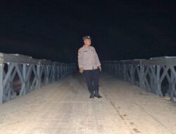 Patroli Dialogis Polsek Sawang Sambangi Huntara dan Jembatan Bailey, Wujudkan Kamtibmas yang Kondusif