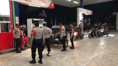 Beri Rasa Aman dan Nyaman, Pamapta Patroli Guantibmas di Sejumlah SPBU dalam Wilkum Polres Lhokseumawe