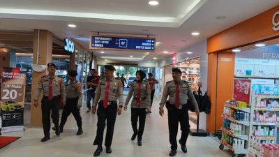 Sat Pamobvit Polres Lhokseumawe Amankan Pusat Perbelanjaan, Antisipasi Gangguan Kamtibmas Jelang HUT RI ke-81