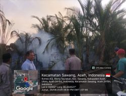 Cegah Meluas, Personel Polres Lhokseumawe Datangi Dua Lokasi Kebakaran Lahan