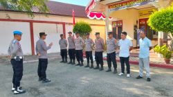 Cegah Judi Online dan Pinjol, Polsek Blang Mangat Periksa HP Personel Usai Apel Pagi
