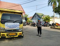 Polsek Blang Mangat Kawal Penyaluran Bantuan Beras Bulog, Pastikan Berjalan Aman dan Tertib