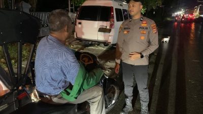 Patroli Tengah Malam, Polsek Muara Dua Sambangi Lokasi Warga Berkumpul